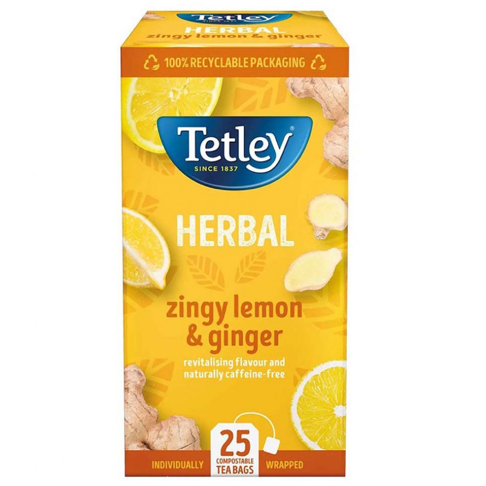 Τσάι με λεμόνι και τζίντζερ 25φ. Tetley