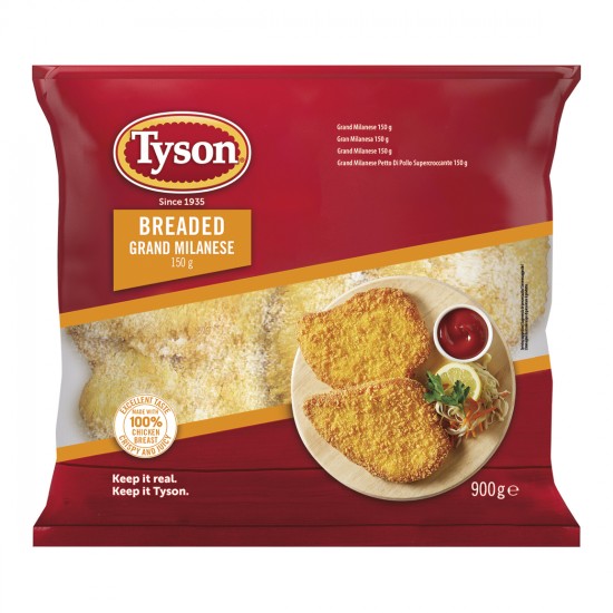 Προψημένα Μπιφτέκια Κοτόπουλου Πανέ Grand Milanese (150 g) Tyson