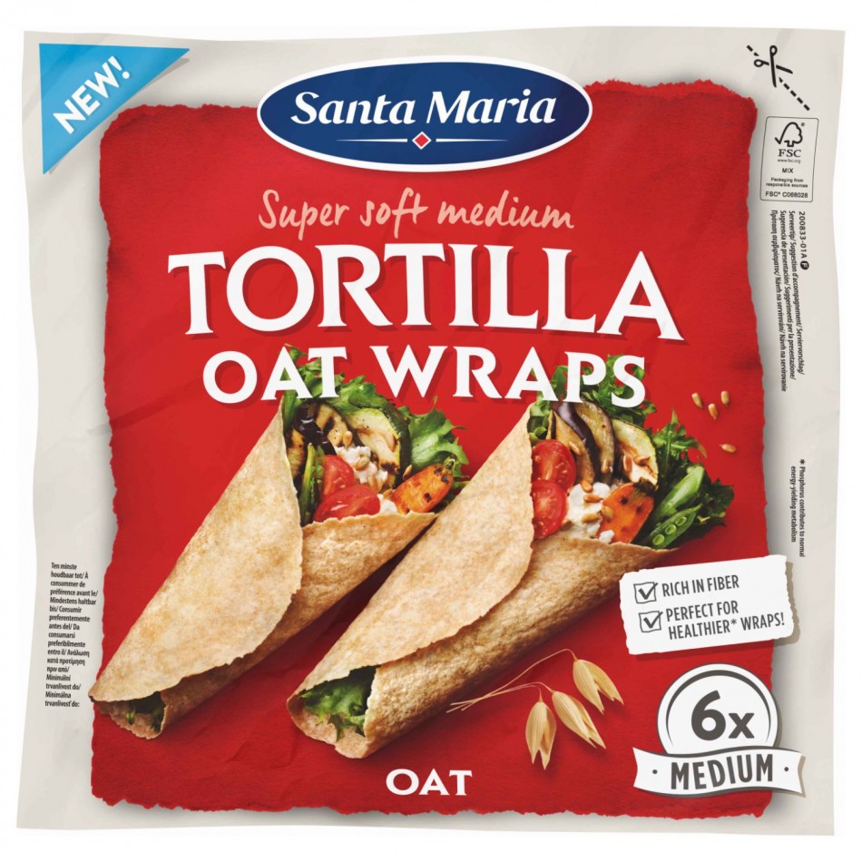 Πίτες Τορτίγια Medium από βρώμη Santa Maria