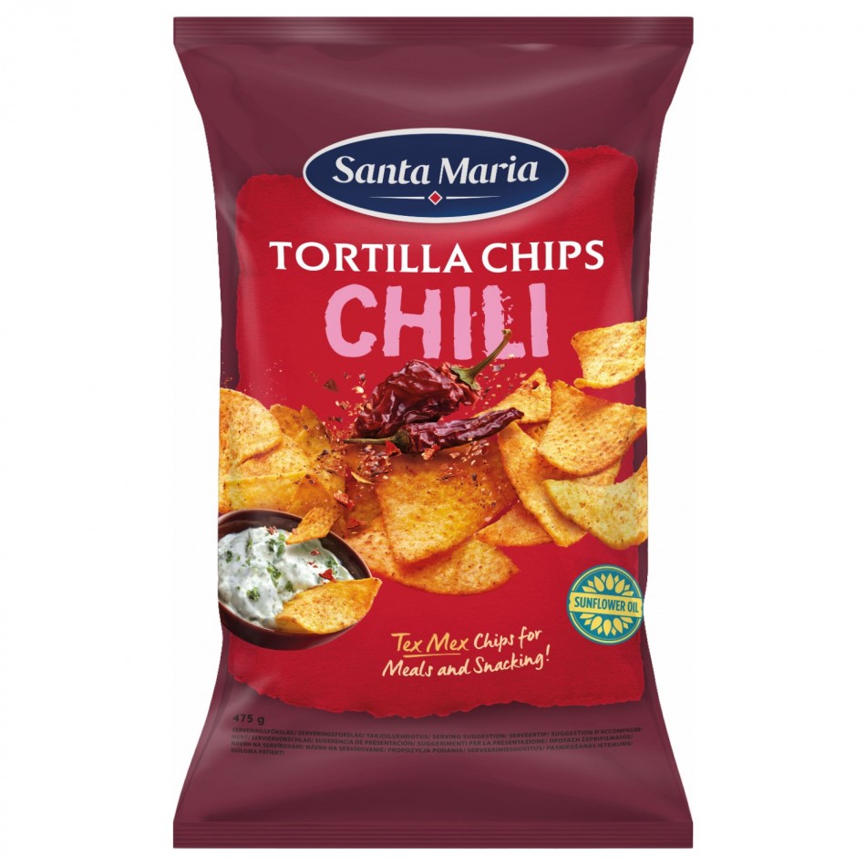 Τortilla Chips από καλαμποκάλευρο με γεύση Chilli Santa Maria
