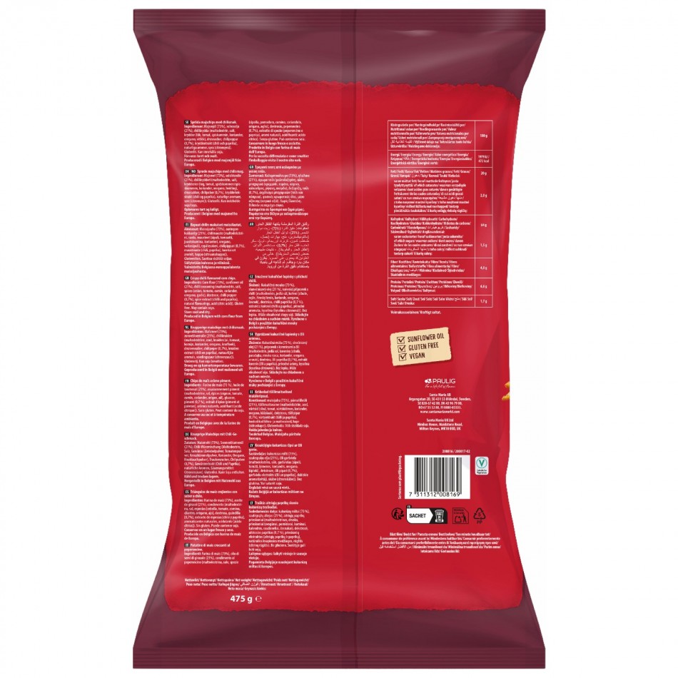 Τortilla Chips από καλαμποκάλευρο με γεύση Chilli Santa Maria
