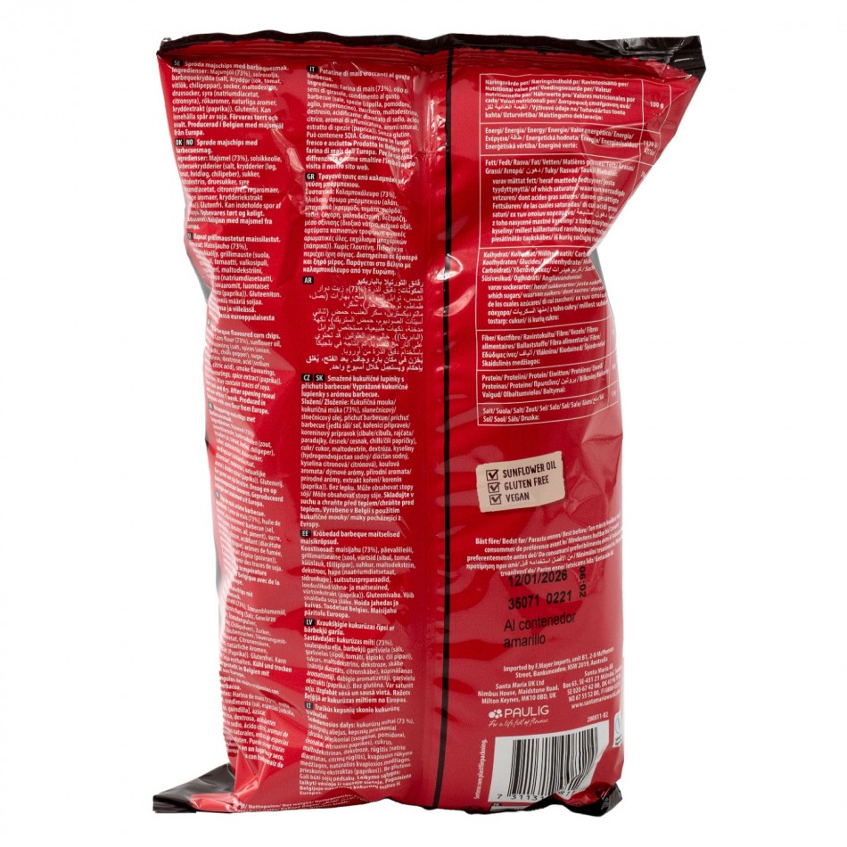 Τortilla Chips από καλαμποκάλευρο με γεύση BBQ Santa Maria