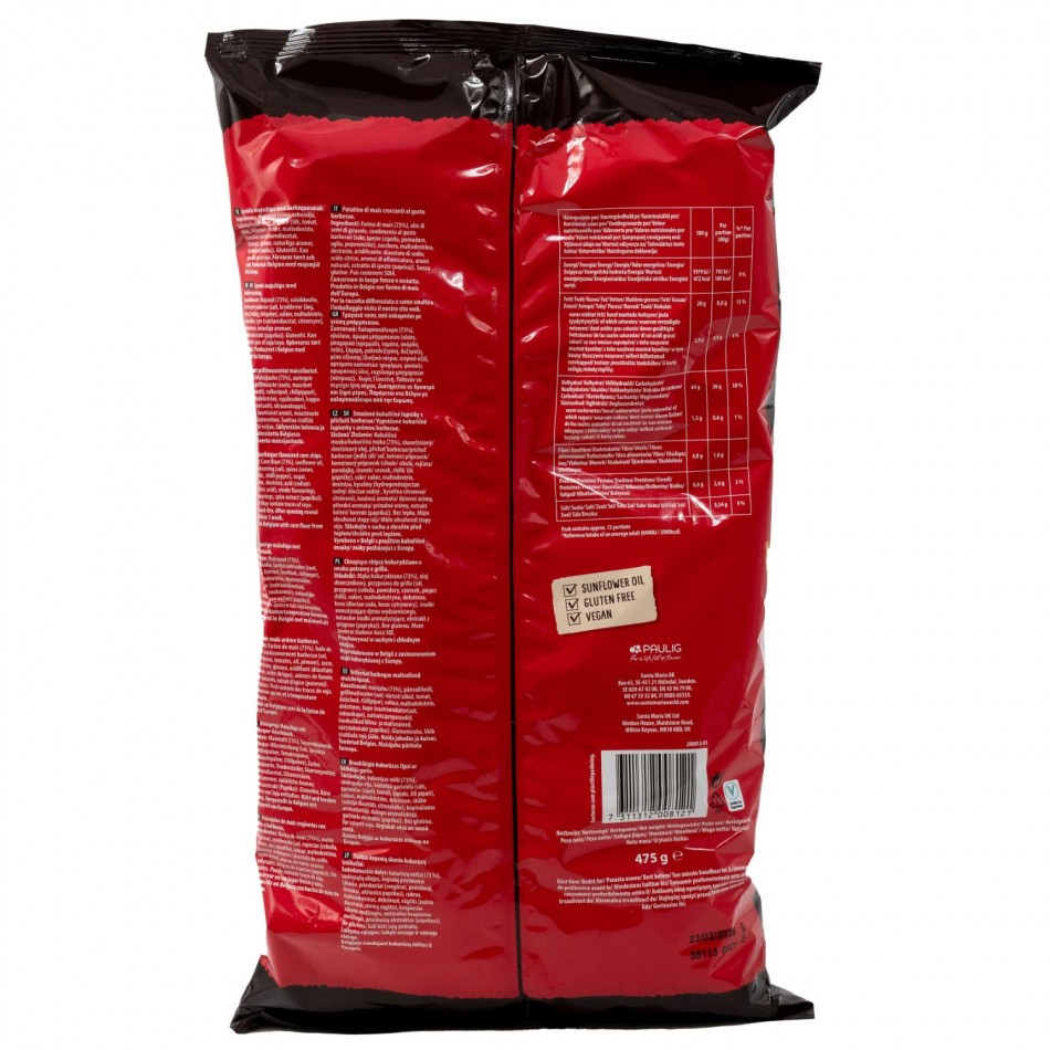 Τortilla Chips από καλαμποκάλευρο με γεύση BBQ Santa Maria