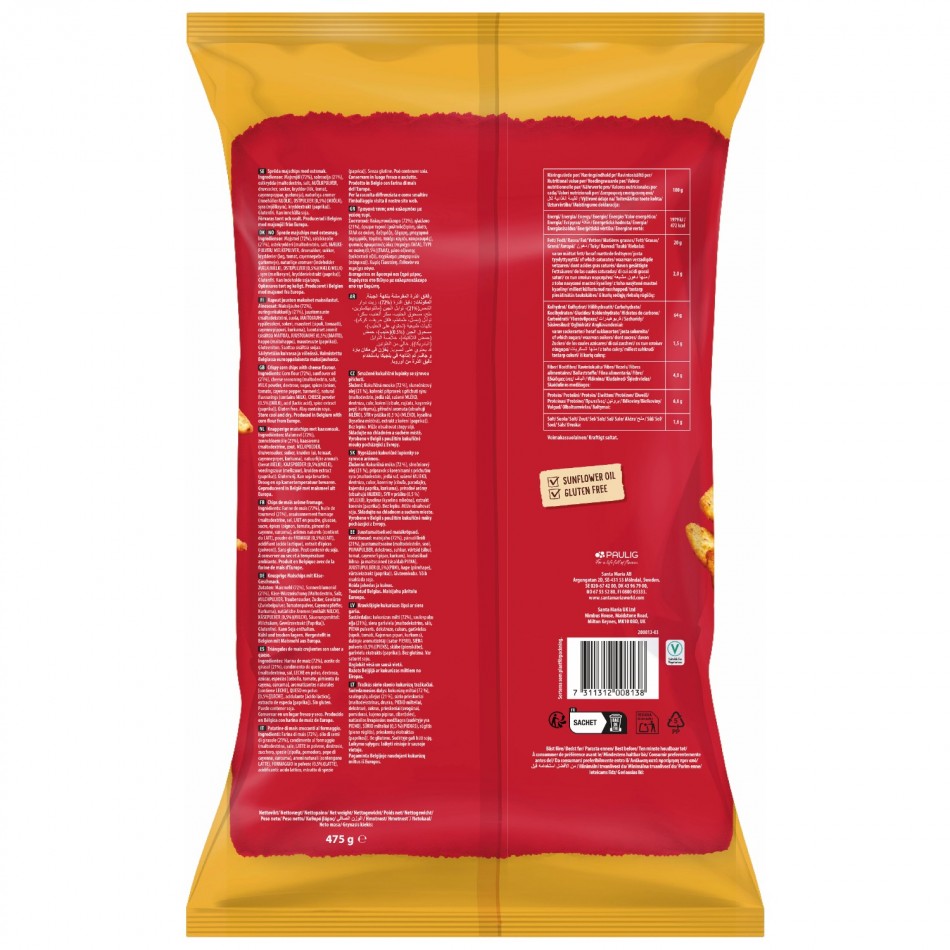 Τortilla Chips από καλαμποκάλευρο με γεύση τυρί Santa Maria