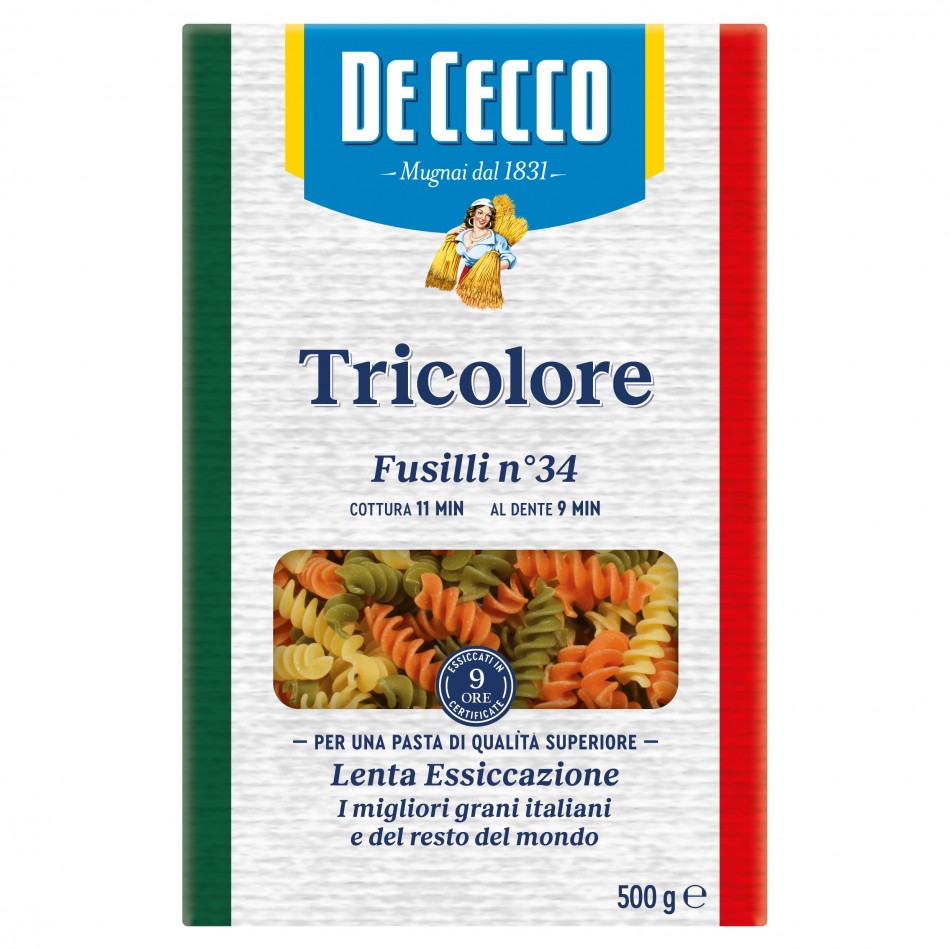 Ζυμαρικά Fusili Tricolore no. 34 De Cecco 