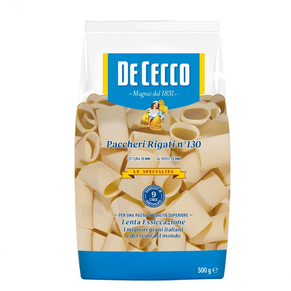 Ζυμαρικά Paccheri Rigati no. 130 De Cecco