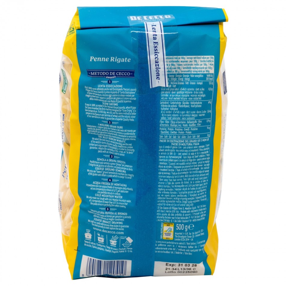 Ζυμαρικά Penne Rigate no. 41 De Cecco