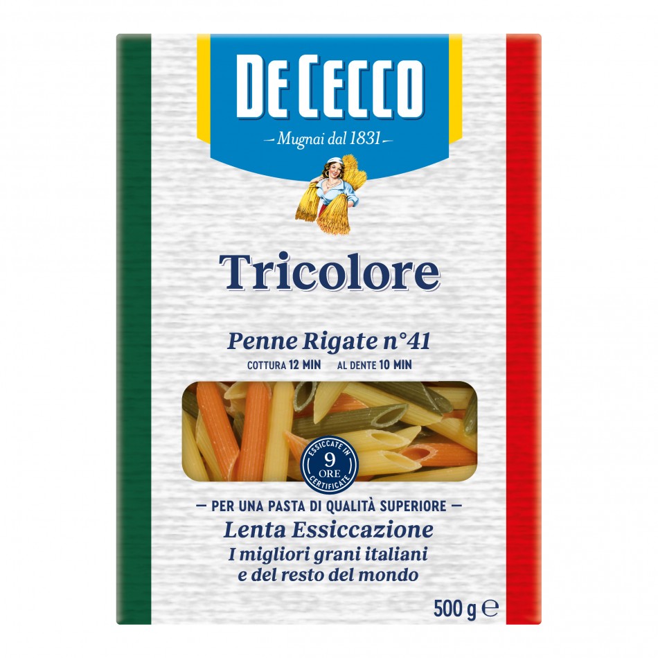 Ζυμαρικά Penne Rigate Tricolore no. 41 De Cecco 