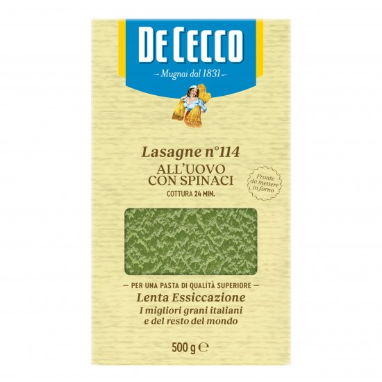 Ζυμαρικά Lasagna με αυγό & σπανάκι no. 114 De Cecco