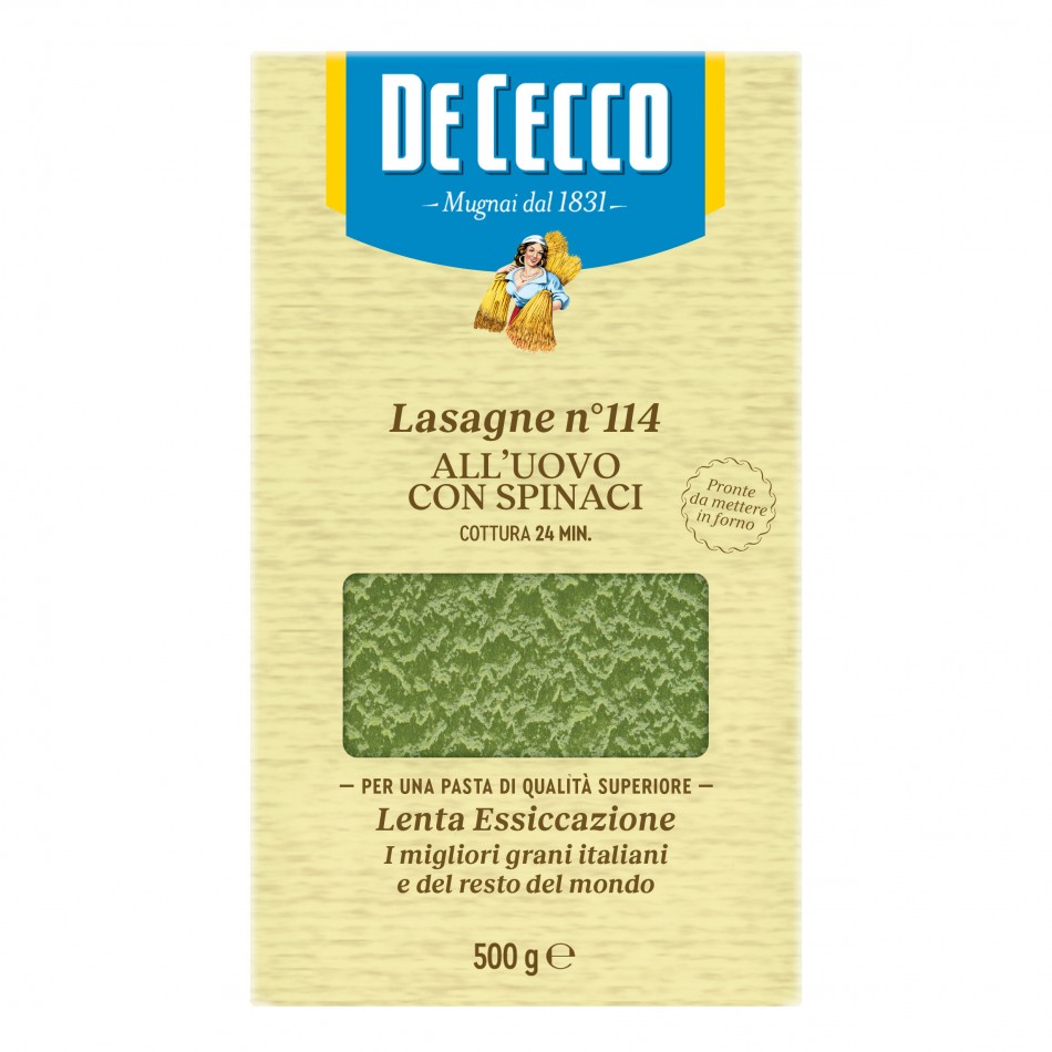 Ζυμαρικά Lasagna με αυγό & σπανάκι no. 114 De Cecco