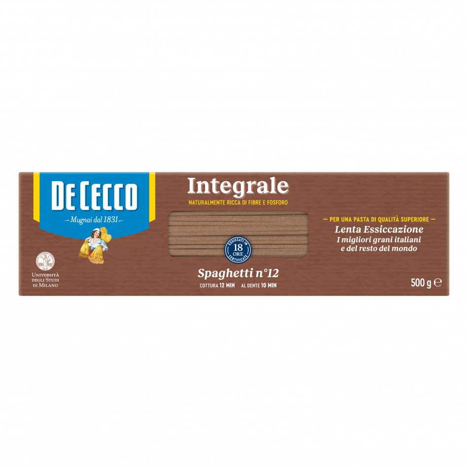 Ζυμαρικά Ολικής Άλεσης Spaghetti no. 12 De Cecco
