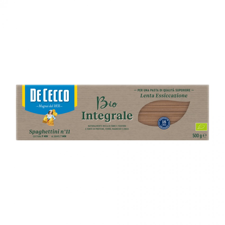 Ζυμαρικά Οργανικά Ολικής Άλεσης Spaghettini no. 11  De Cecco 