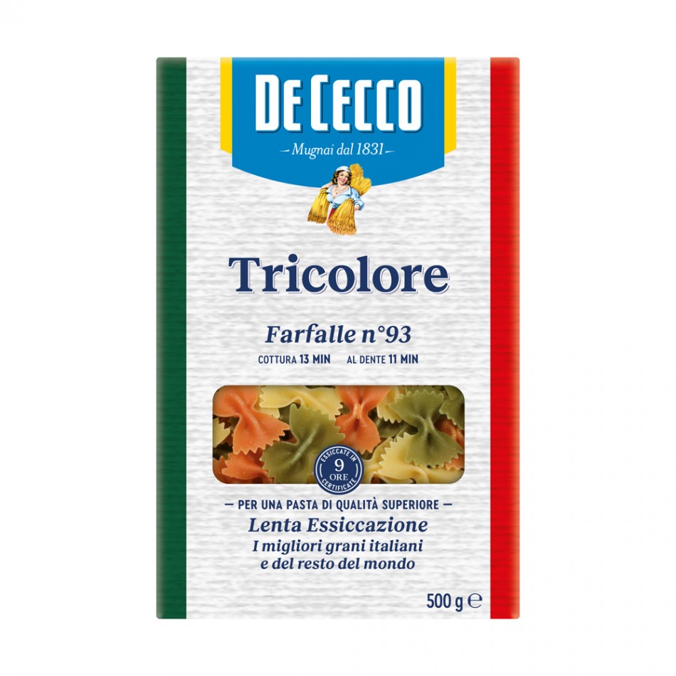 Ζυμαρικά Farfalle Tricolore no. 93 De Cecco 