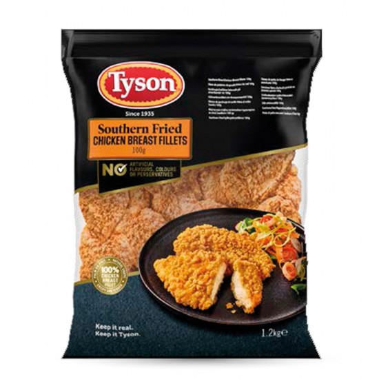 Προψημένα Φιλέτα Κοτόπουλου πανέ  Southern Fried (100 g) Tyson 