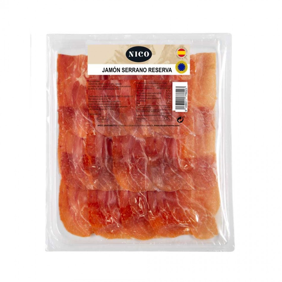 Sliced Tapas Jamon Serrano Reserva 'Nico'