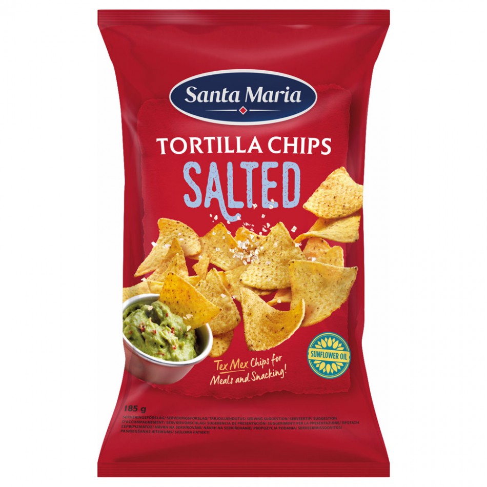 Τortilla Chips από καλαμποκάλευρο με αλάτι Santa Maria 