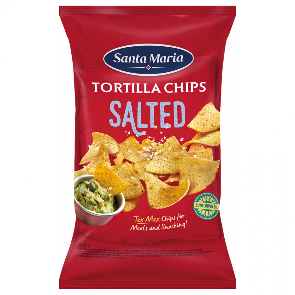 Τortilla Chips από καλαμποκάλευρο με αλάτι Santa Maria 