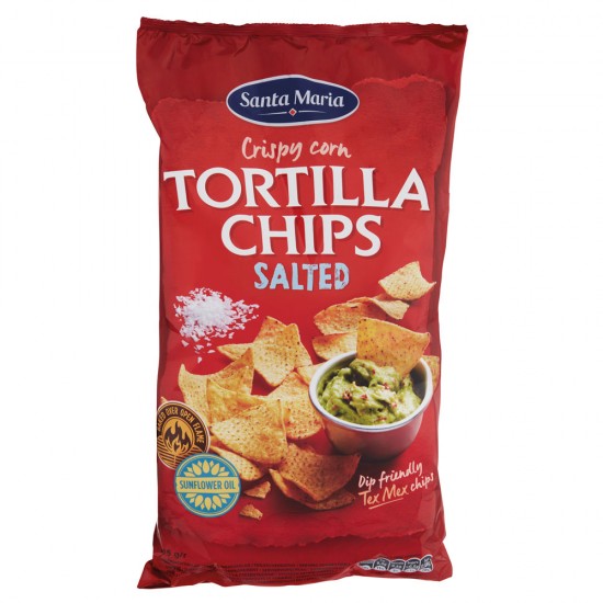 Τortilla Chips από καλαμποκάλευρο με αλάτι Santa Maria 