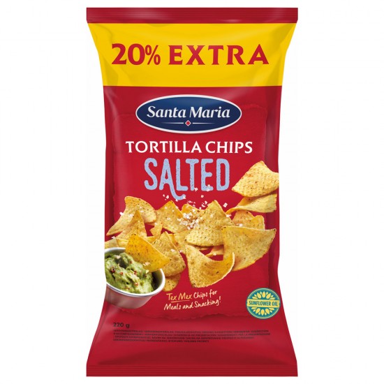 Τortilla Chips από καλαμποκάλευρο με αλάτι Santa Maria +20%