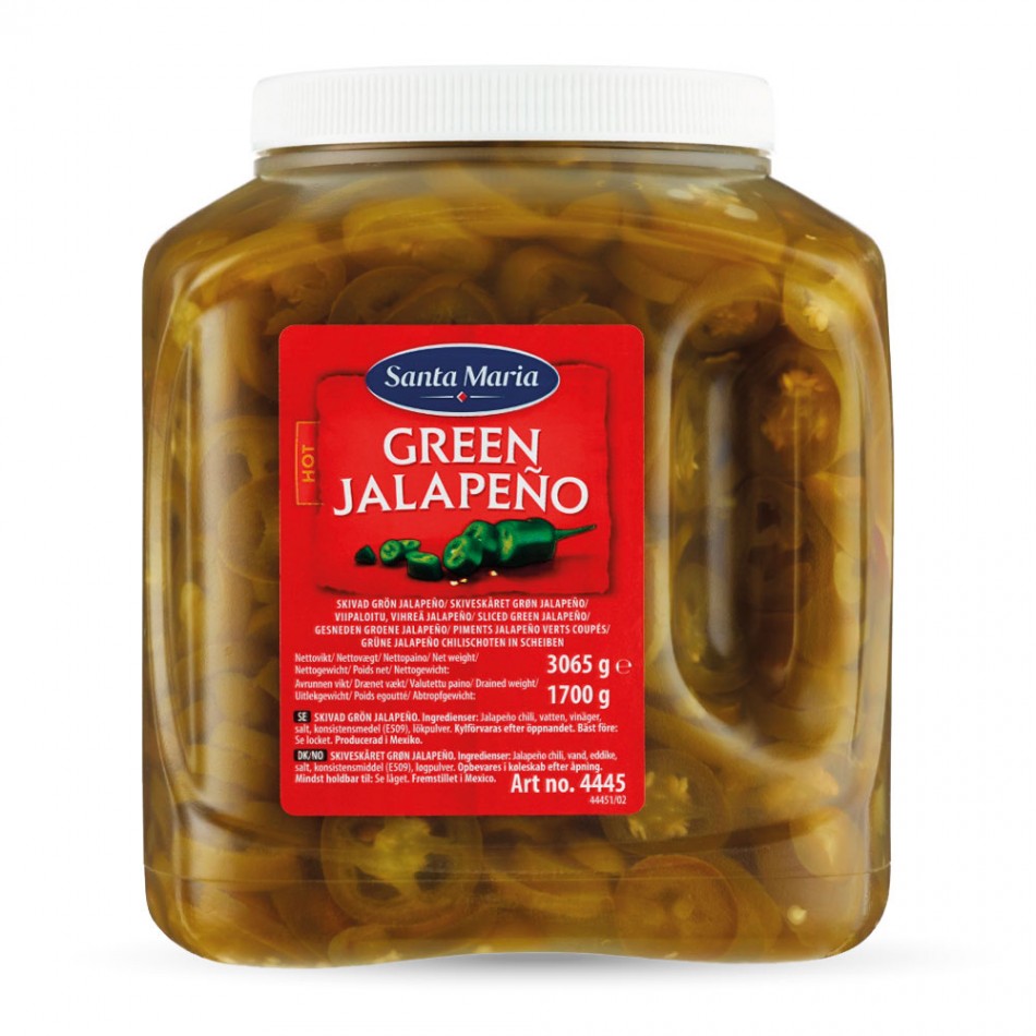 Ροδέλες από πράσινες πιπεριές Jalapeños Santa Maria 